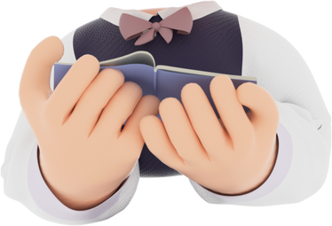 3D People Reading Book Hand Casual Body Gesture 
